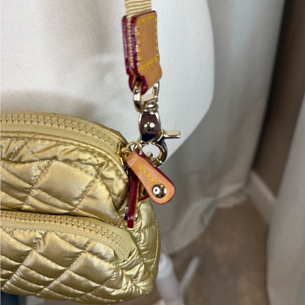 MZ Wallace Gold Metro Camera Quilted Crossbody Bag - Picture 5 of 11